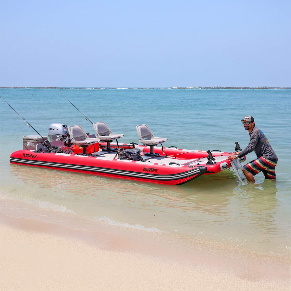Sea Eagle Boats FastCat14™ Catamaran Inflatable Boat, 14FT (SAK43210)