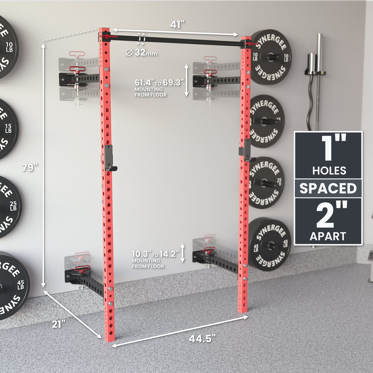 Synergee 2200 Series Folding Squat Rack