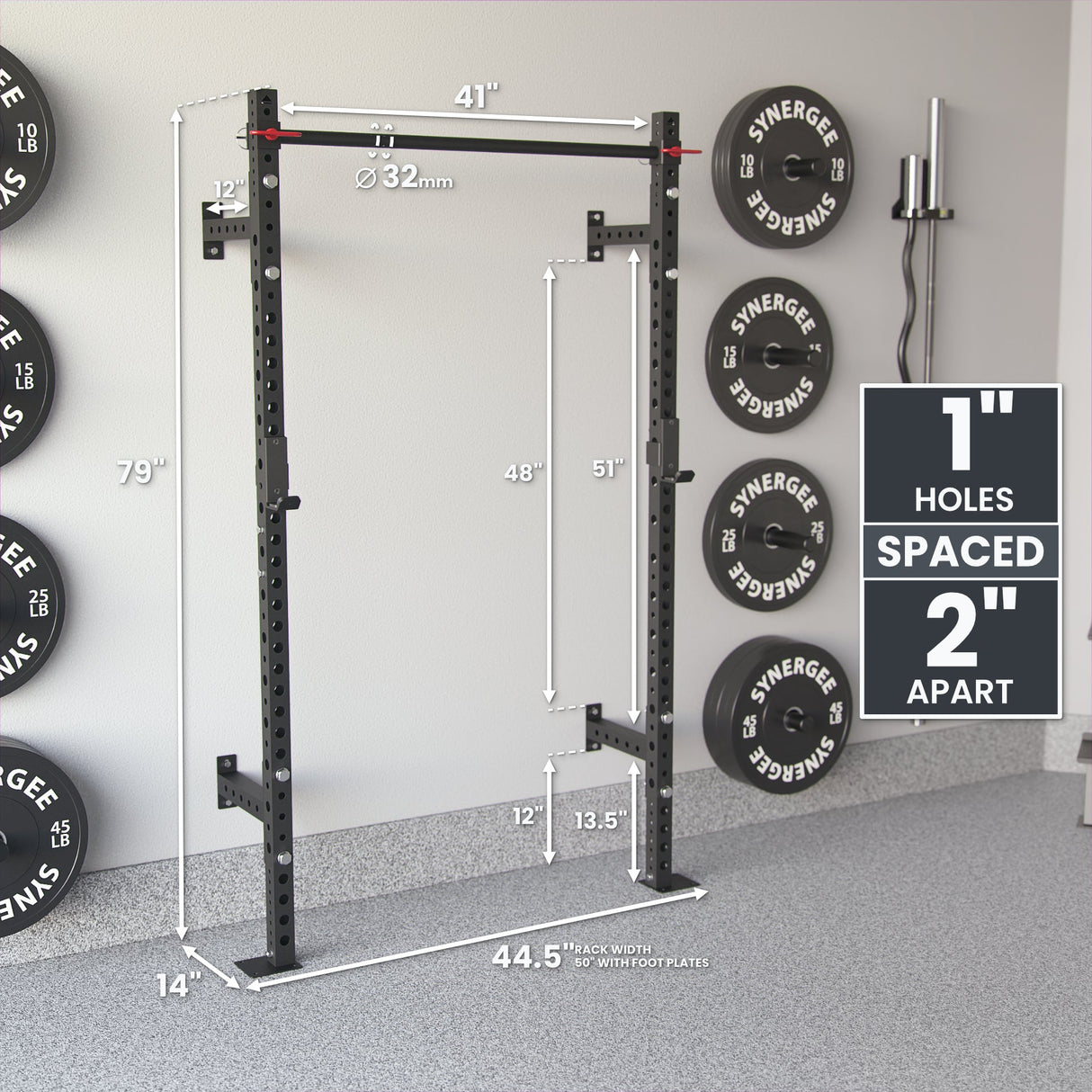 Synergee 2200 Series Wall Mounted Squat Rack