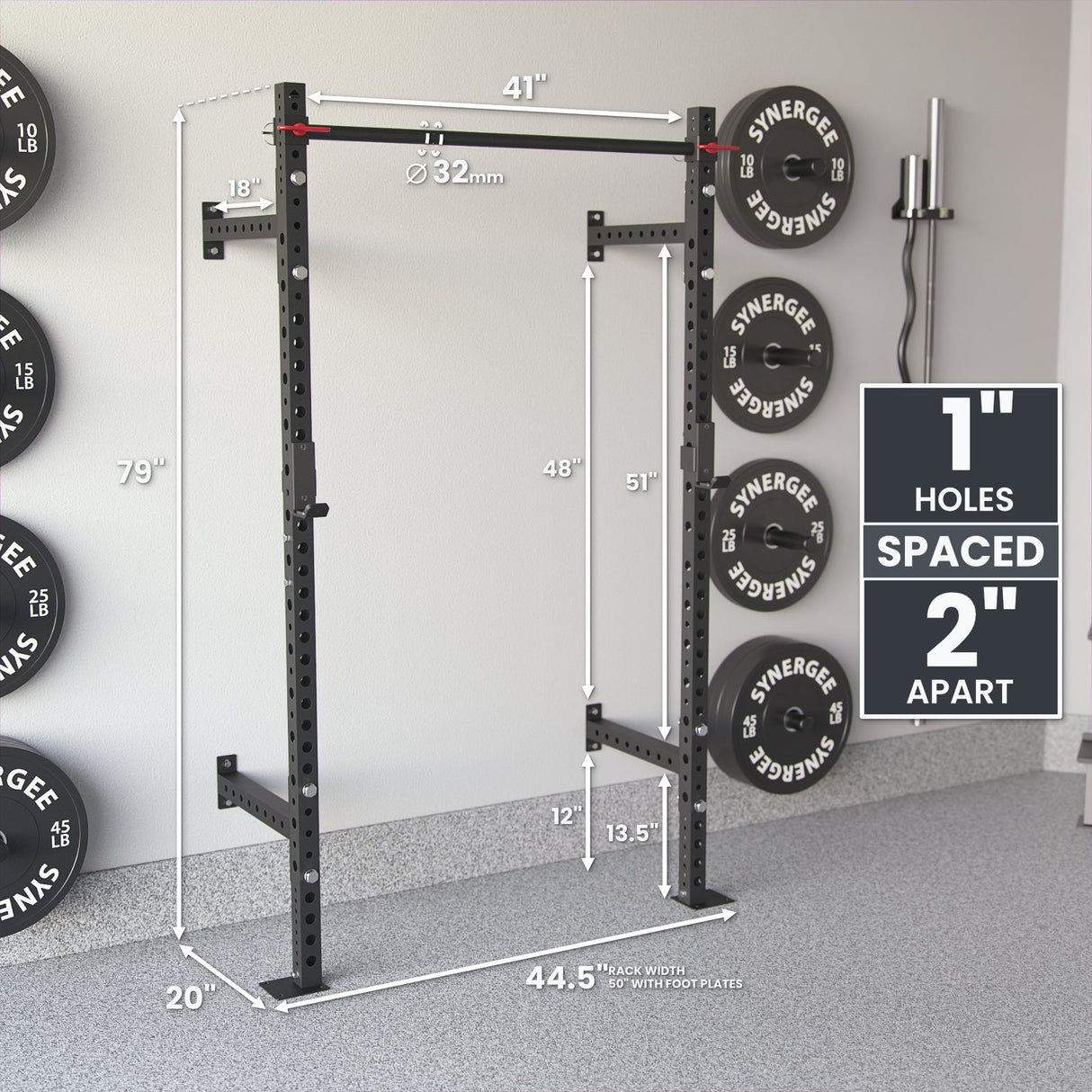 Synergee 2200 Series Wall Mounted Squat Rack