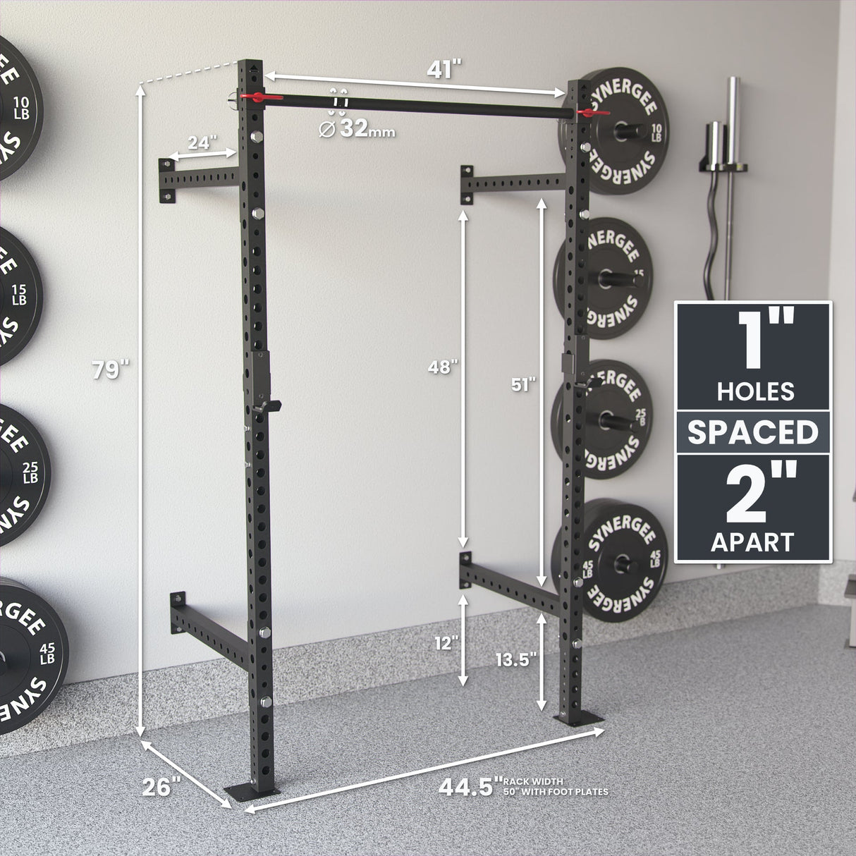 Synergee 2200 Series Wall Mounted Squat Rack