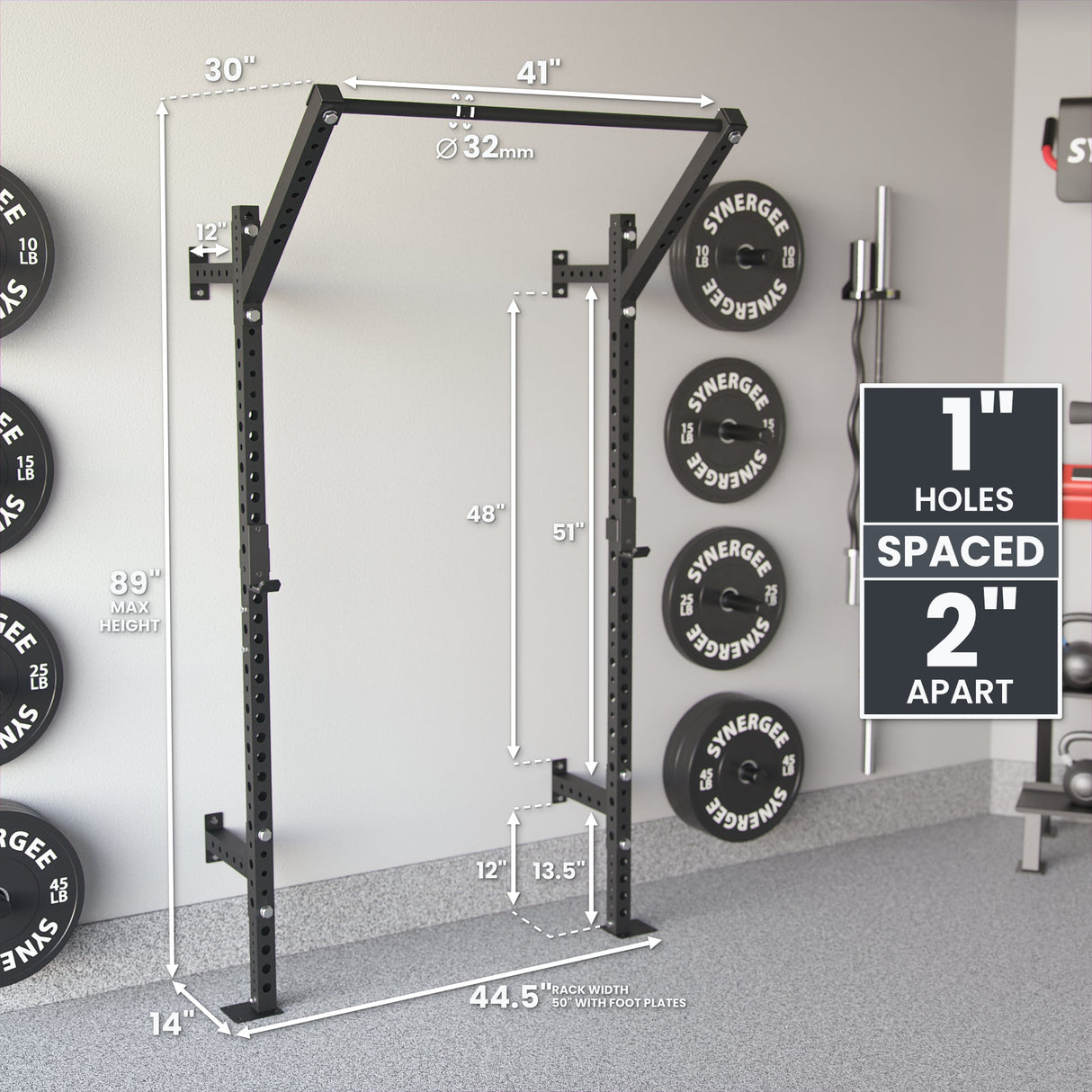 Synergee 2200 Series Wall Mounted Squat Rack