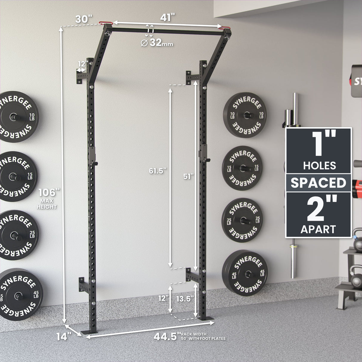Synergee 2200 Series Wall Mounted Squat Rack