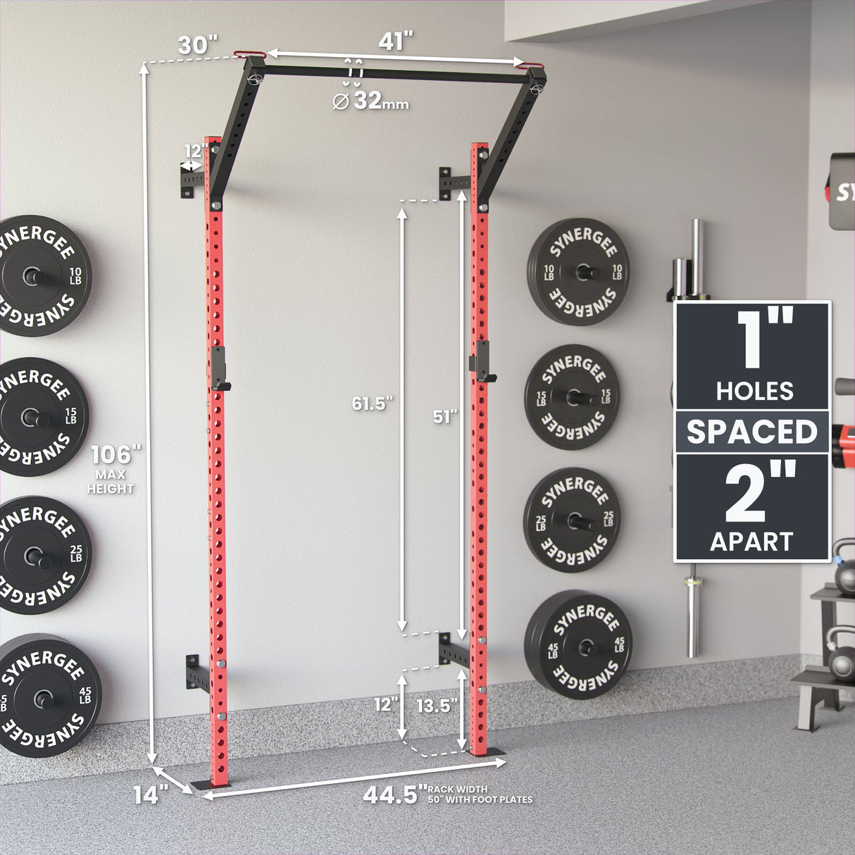 Synergee 2200 Series Wall Mounted Squat Rack