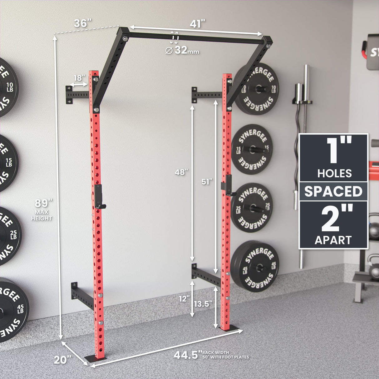 Synergee 2200 Series Wall Mounted Squat Rack