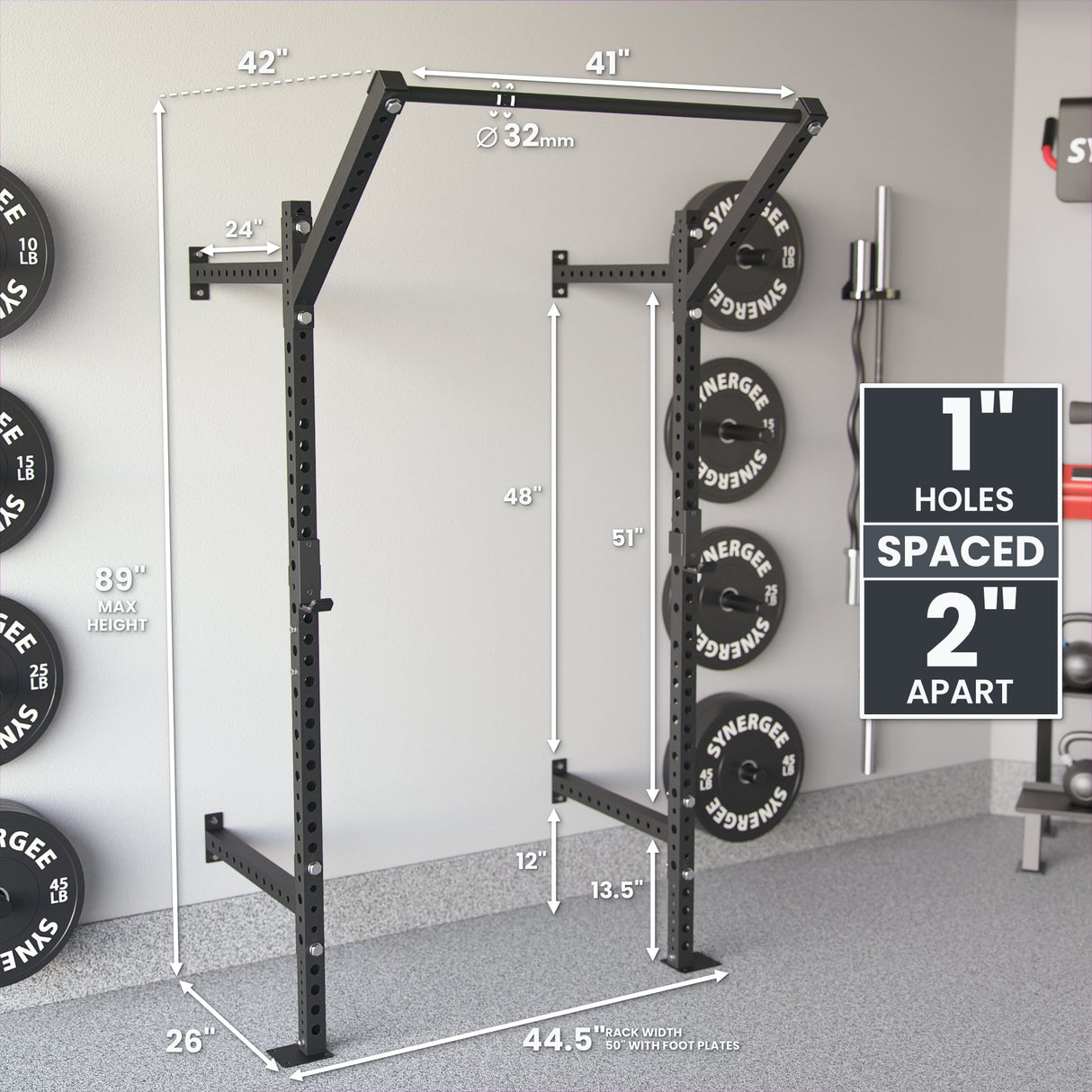 Synergee 2200 Series Wall Mounted Squat Rack