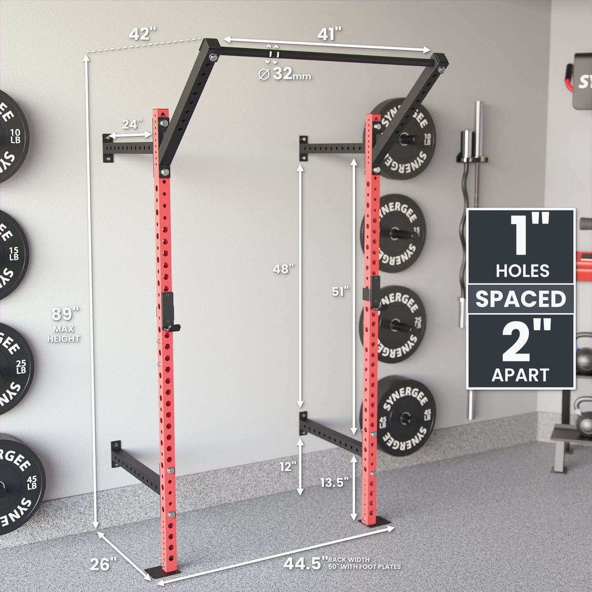 Synergee 2200 Series Wall Mounted Squat Rack