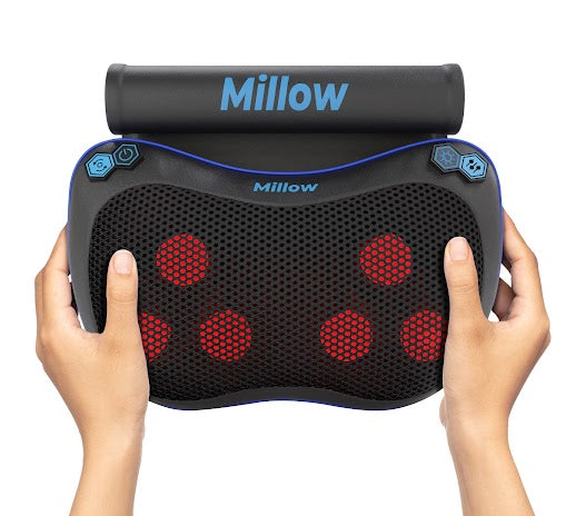 MILLOW Massage & Heat Therapy Pillow – Full-Body Electric Massager for Pain Relief, Stress Reduction & Circulation Boost