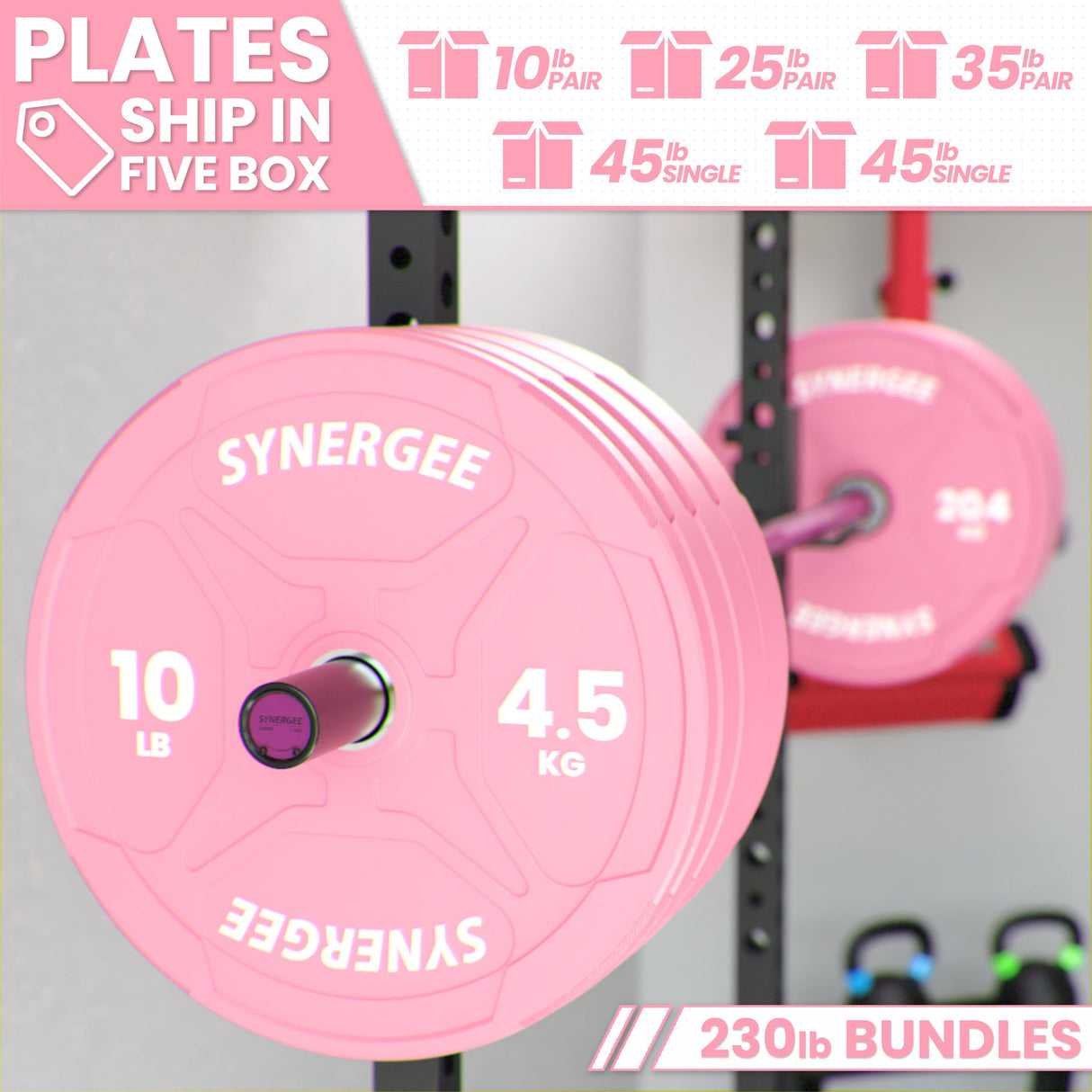 Synergee Pink EZ Grip Bumper Plates